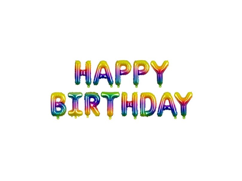 Ballongguirlande Happy Birthday Rainbow