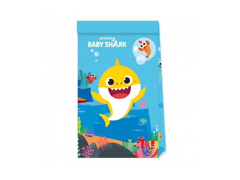 Baby Shark Bonbontüten, 4 Stück.