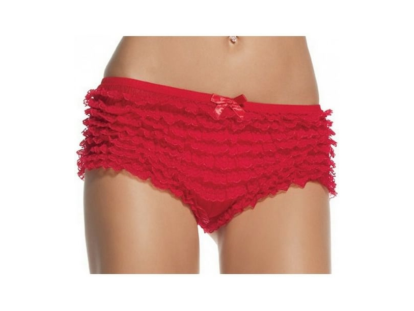 Rote Hotpants Mit Rüschen