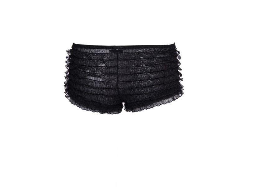 Sorte Hotpants Med Flæser