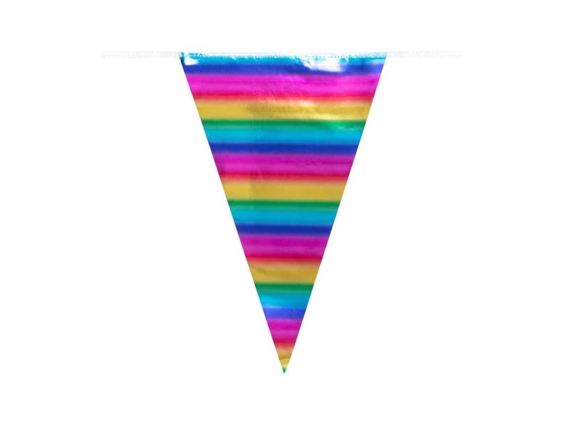 Große Regenbogen Metallic-Wimpelkette
