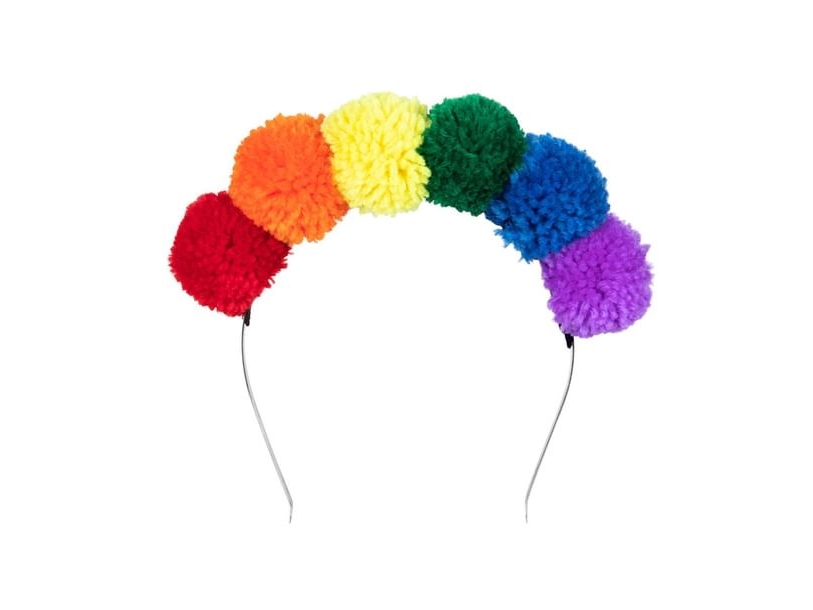 Regnbue Pom Pom Hårbøjle