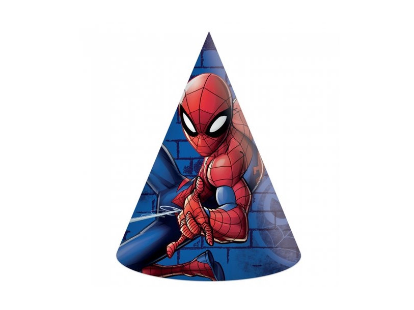 Spiderman Partyhatte, 6 Stk.