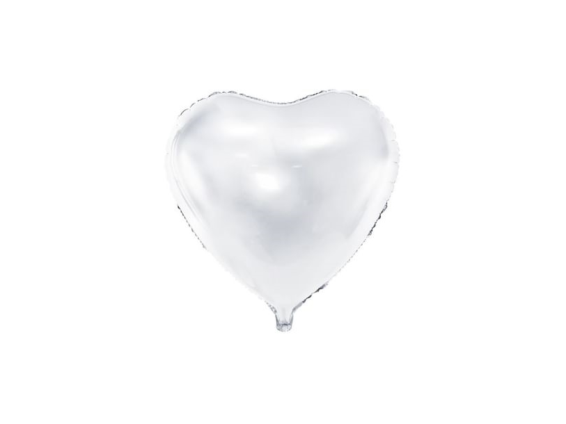 Partydeco Fb23m-008-Karton, Weiß, Herzförmig, Folie, Liebe, 61 Cm, 50 Stück(E)
