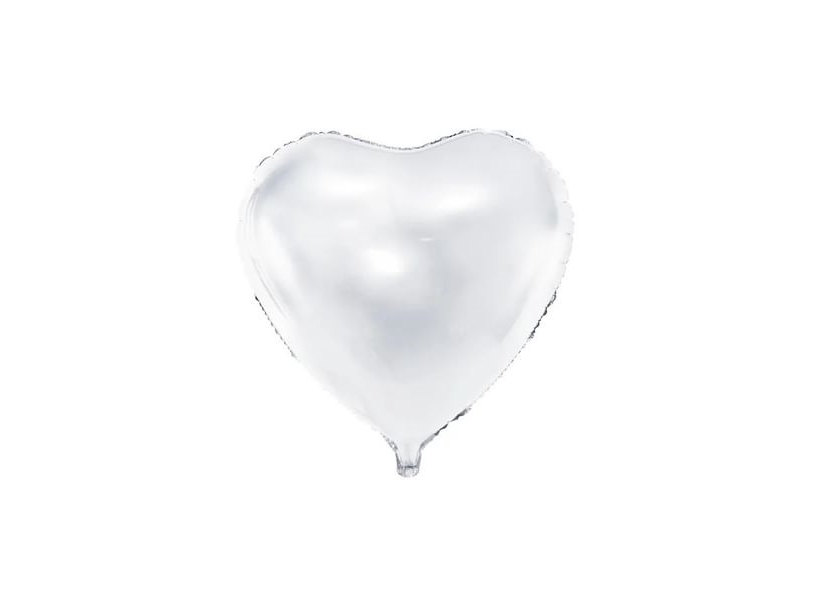 Hvid Hjerte Folieballon