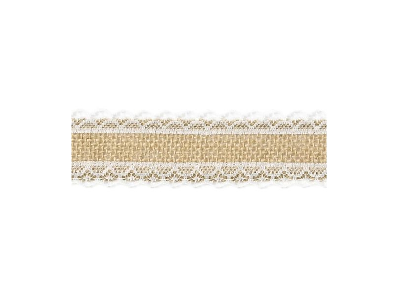 Juteband Mit Spitze, 4×500Cm
