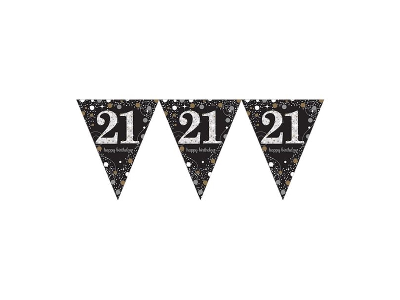 Wimpelgirlande 21 Jahre Sparkling