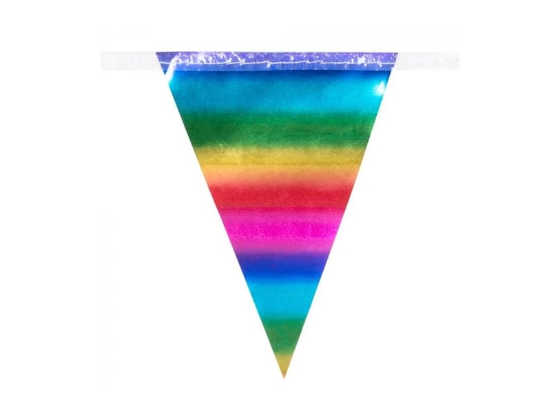 Mini-Regenbogen-Metallic-Wimpelgirlande