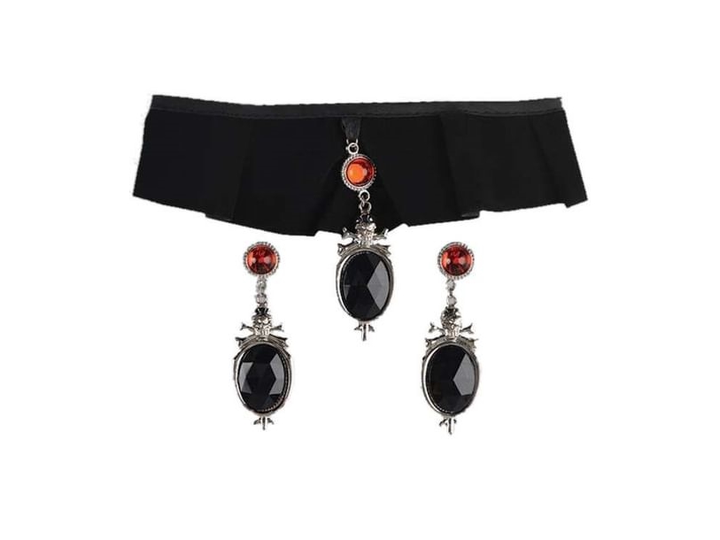 Velour Choker Og Øreringe