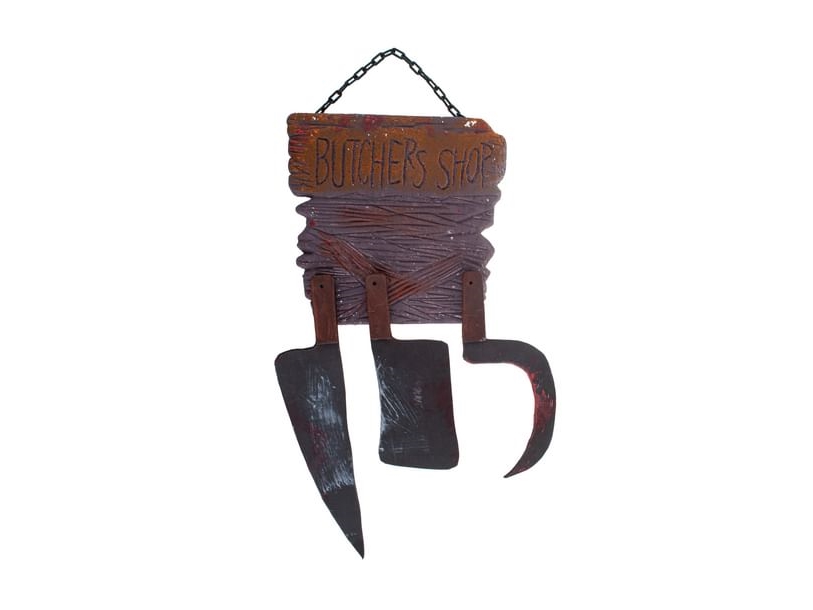Butcher Shop Skilt Med Knive