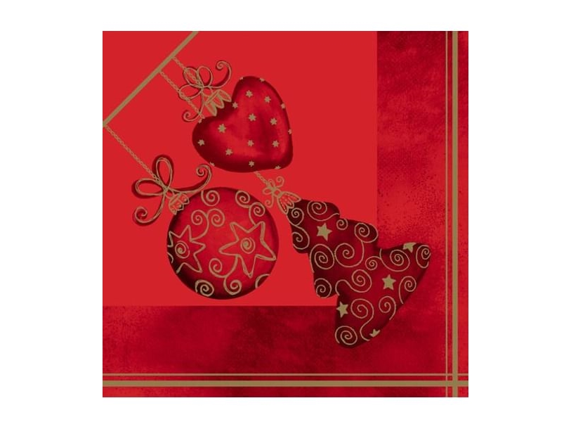 Weihnachtsservietten Airlaid Tiffany Rot