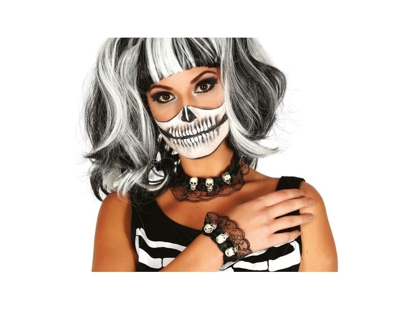 Totenkopf-Halsband Mit Armbändern