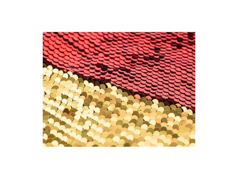 Nissehue med Pailletter Rød/Guld - One size