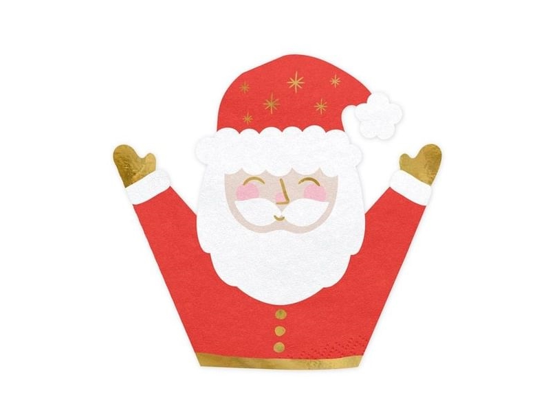 PartyDeco SPK17, Dekoration, papper, Guld, Röd, Vit, Bild, Julmönster, Jul | N - A | GameStuff