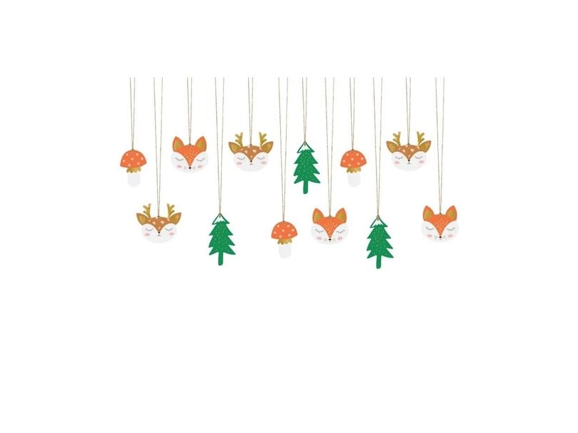 Presentetiketter Forest, 12 st | N - A | GameStuff