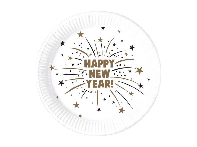 Tallerkerner Happy New Year, 12 Stk