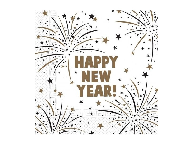 Servietter Happy New Year, 20 Stk