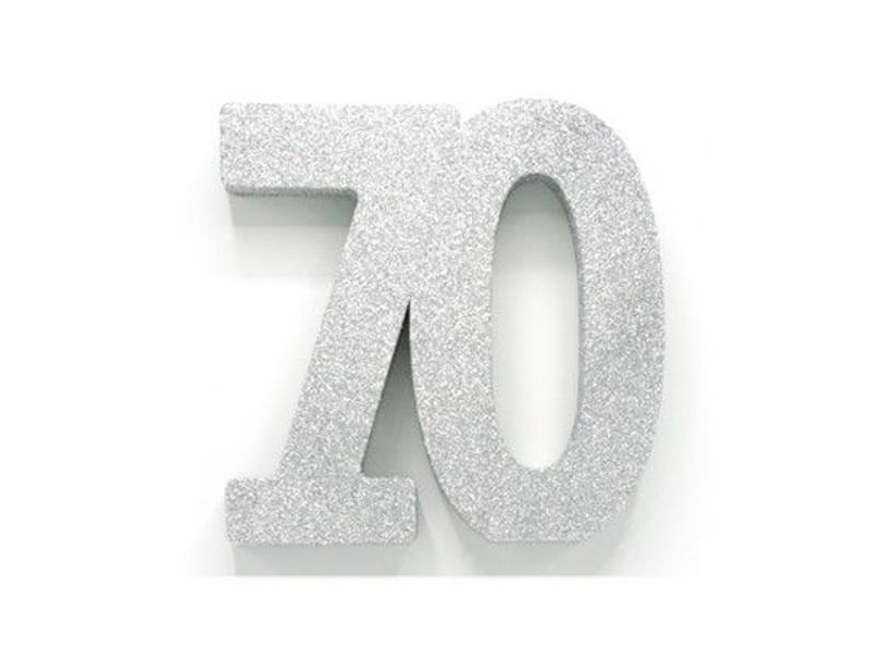 Silberne Tischdekoration 70