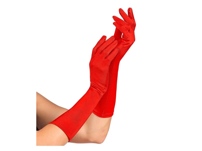 Rote Lange Handschuhe
