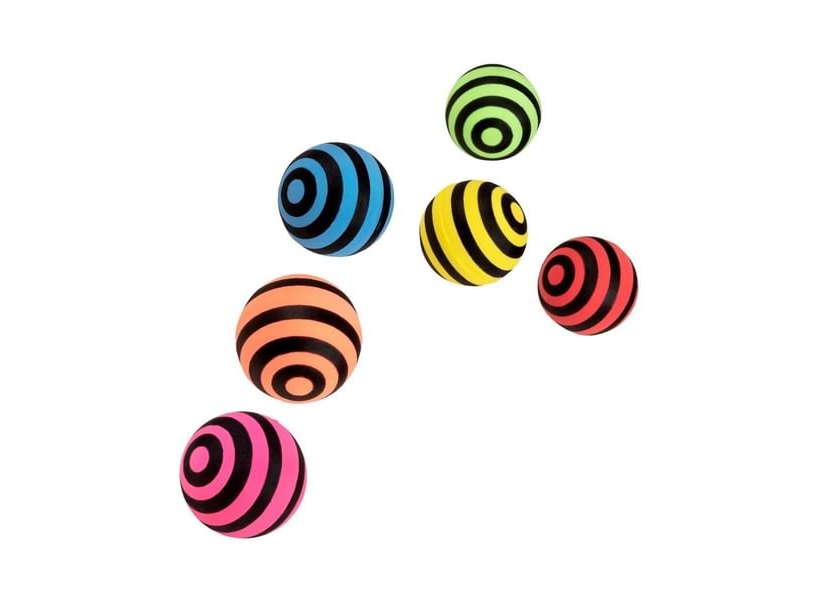 Gestreifte Bouncy Balls, 6 Stück