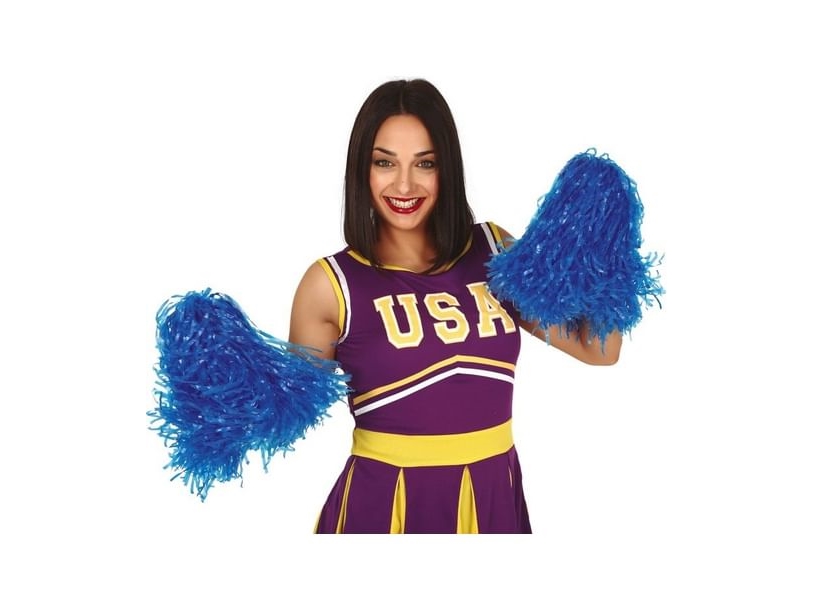Blaue Pompons
