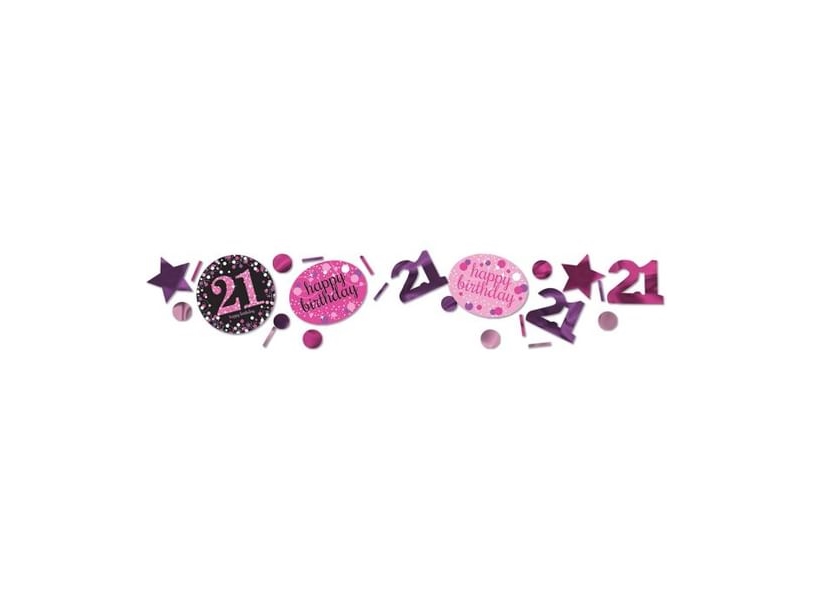 Konfetti 21 Jahre Pink Sparkling