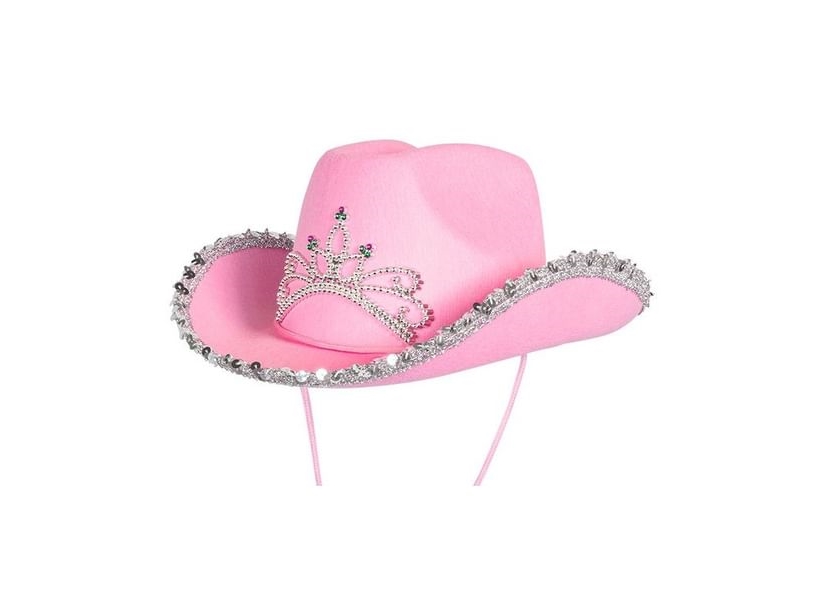 Pinkfarbener Cowboyhut Mit Diadem, Kind