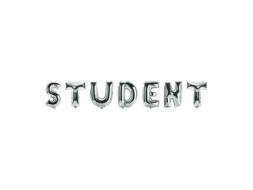Student Und Silber Folienballon, 56 Cm