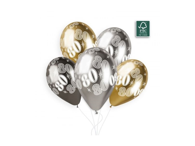 Chrom Luftballons 80 Jahre
