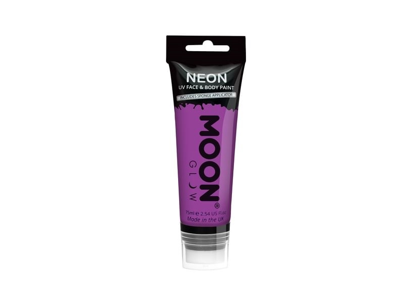 Lilla neon UV krop og ansigstmaling, 75 ml.