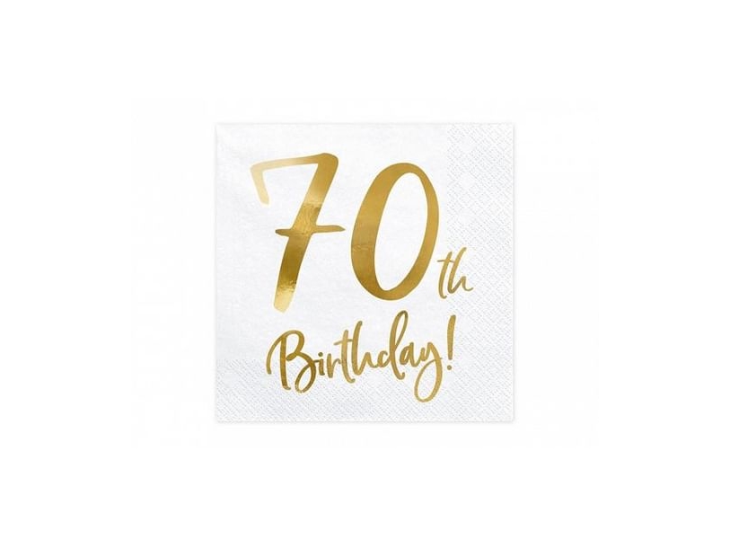 Servietter 70Th Birthday, Guld