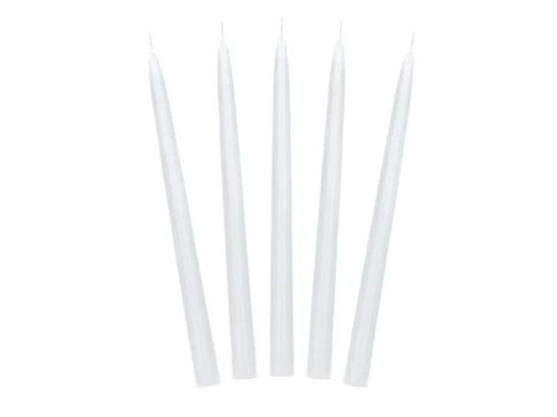 Party Deco Taper Candle, Matte, White, 24 Cm, 10 Pcs. Universal