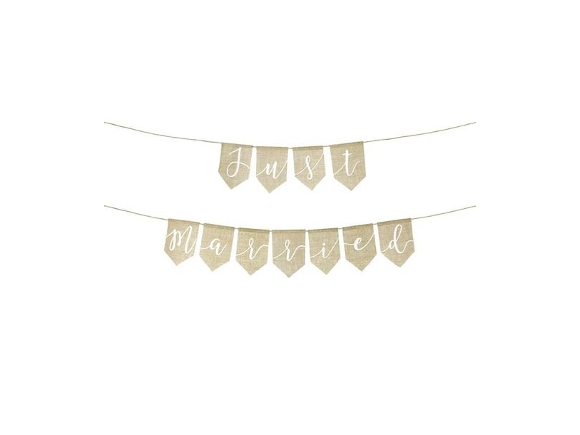 PartyDeco Girlande just married Jute, Garland, Linne, Självtorkning, Bröllop, 1,85 m, Pojke/flicka | N - A | GameStuff