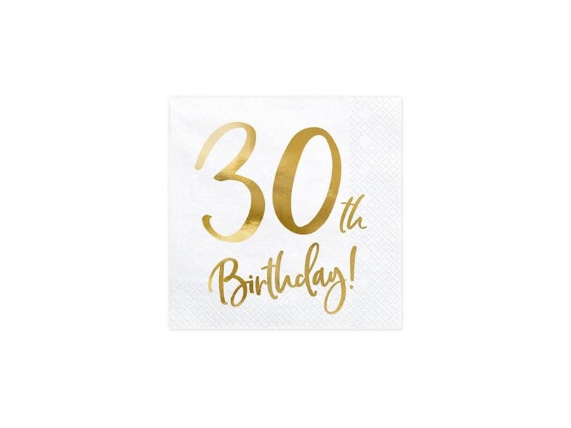 Servietter 30Th Birthday, Guld
