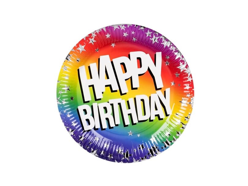 Happy Birthday Paptallerkner, 23 Cm