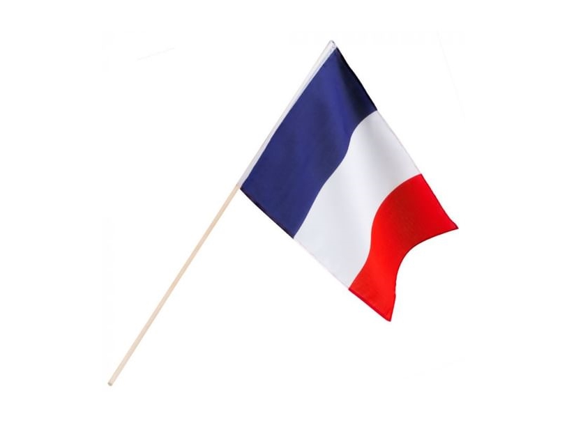 Fransk flagga på pinne, 30x45 cm | N - A | GameStuff