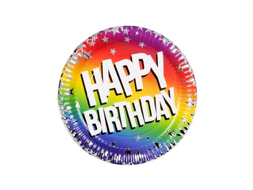 Happy Birthday Paptallerkner, 18 Cm