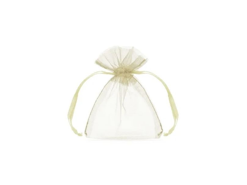 Cremefarbener Organza-Poser, 10 Stück