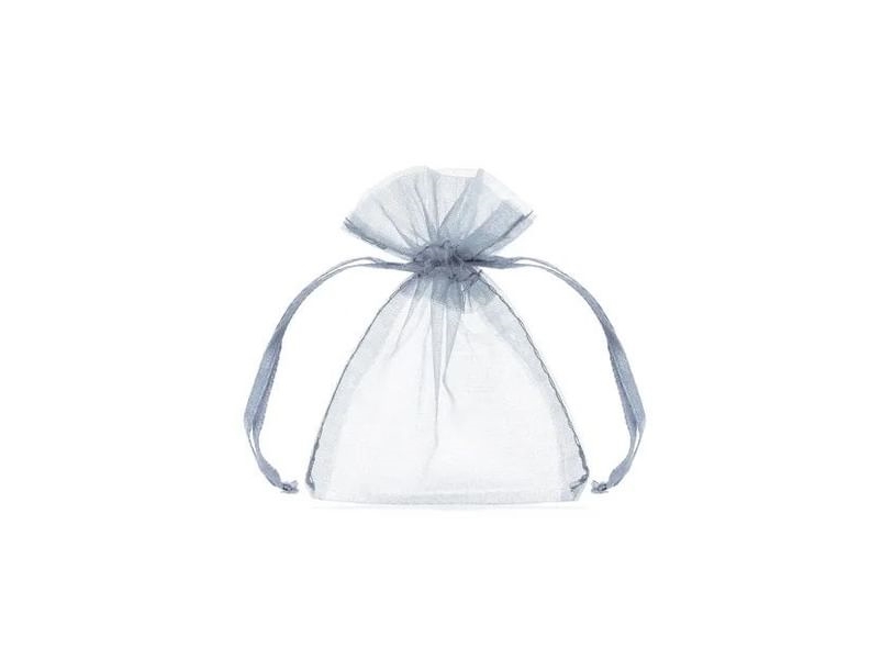 Sølv Organza Poser, 10 Stk