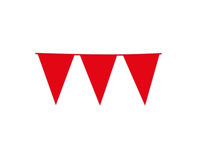 Rote Wimpelgirlande, Groß