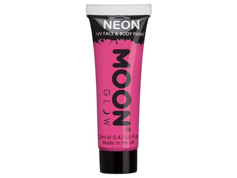 Pink neon UV krop og ansigstmaling, 12 ml