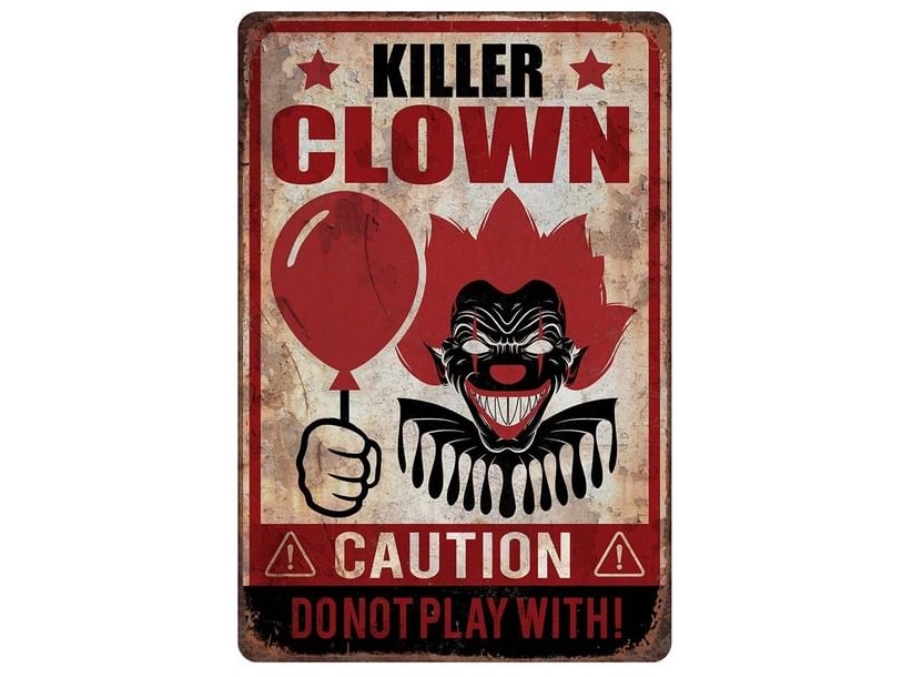 Advarselsskilt Killer Clown