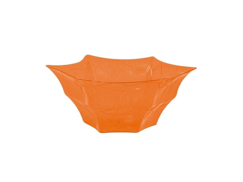 Orangefarbene Schale Mit Spinnennetz