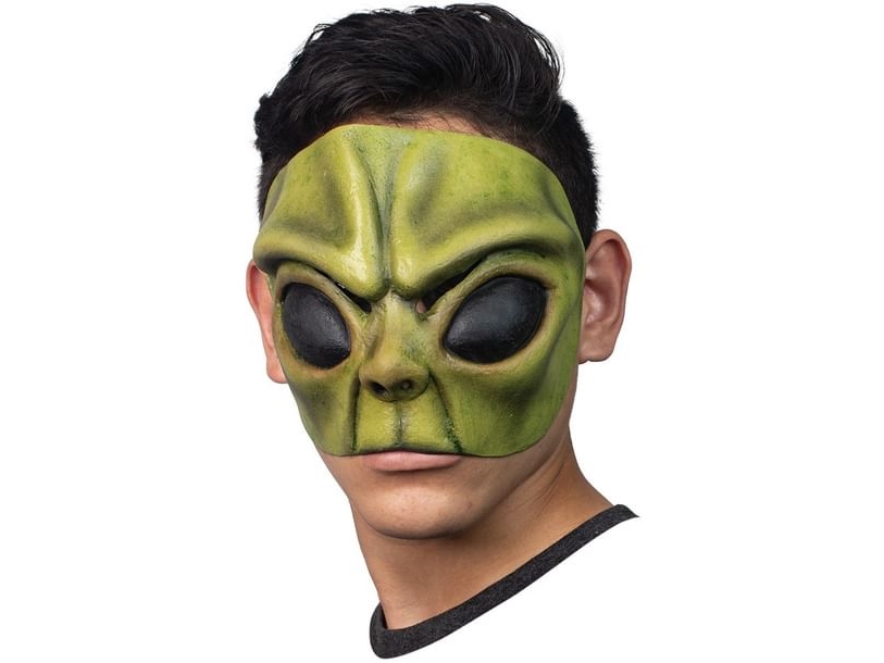 Grüne Alien-Halbmaske