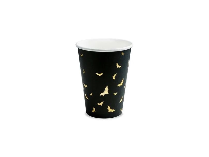Schwarze Pappbecher Mit Fledermäusen