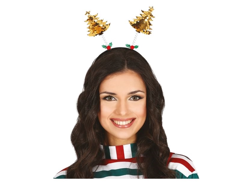 Hårbøjle Med Guld Juletræ