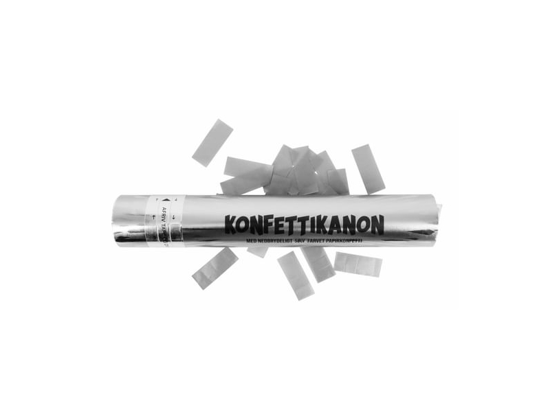 Konfettiröhre, Silber 30 Cm