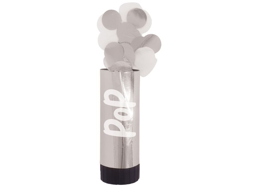 Konfetti-Röhre Silber, 10 Cm