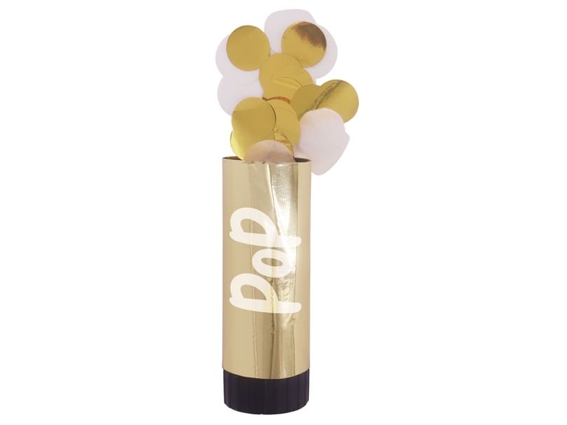 Konfetti-Röhre Gold, 10 Cm