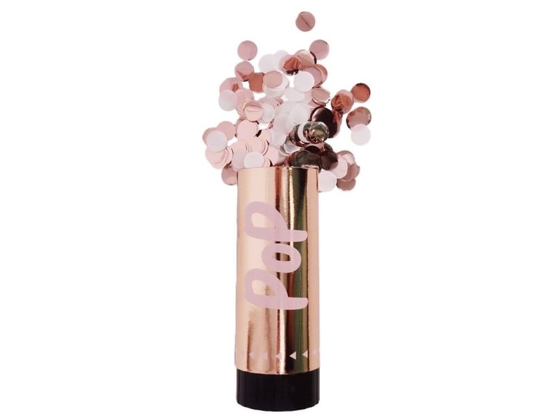 Konfetti-Röhre Roségold, 10 Cm